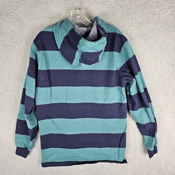 LL Bean Hoodie Sweatshirt Striped Rugby Polo Pullover Men’s Medium Traditional - Picture 2 of 10